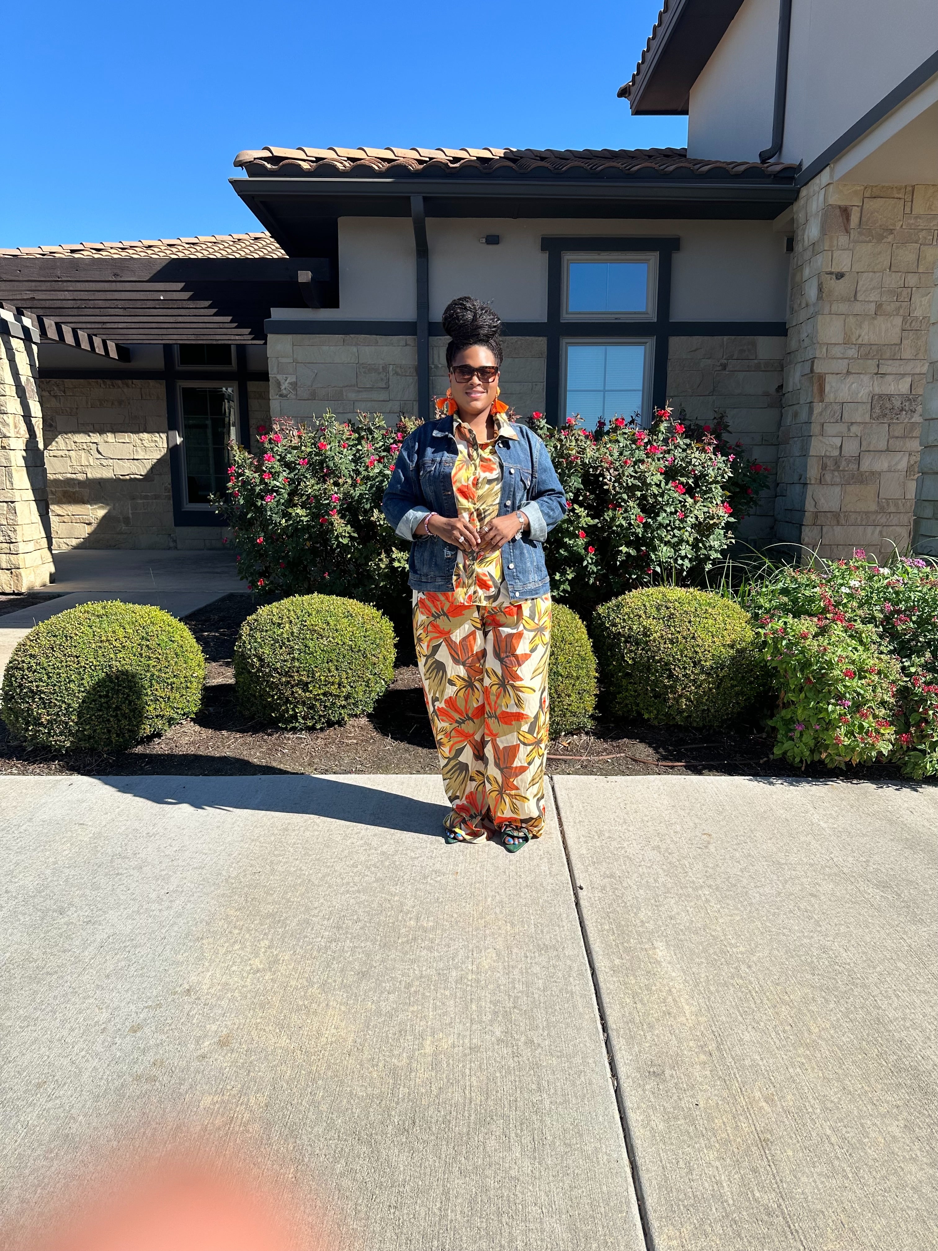 Fall leaf plus size two piece set