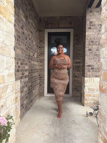 Wild Instinct cheetah plu size Bodycon Dress
