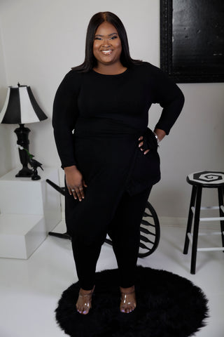 Midnight Embrace Two Piece Set - Wrap Top & leggings