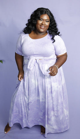 Lavender  Breeze Two-Piece Set- Wrap Tie Top & Skirt