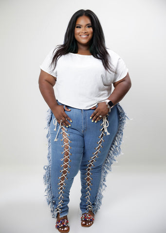 Laced & Loaded High Waisted Jeans