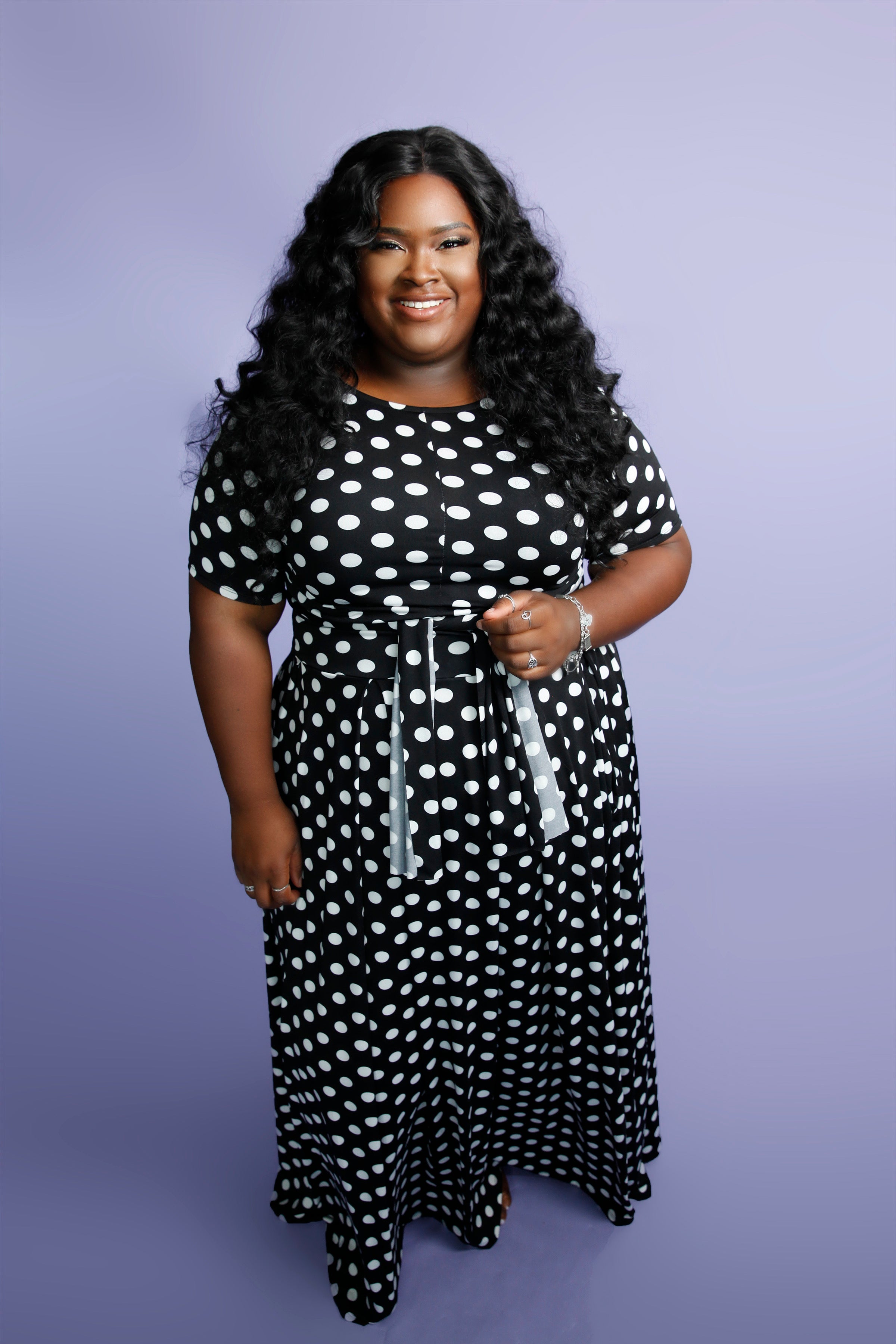 Playful Chic Two Piece Set-Polka Dot Wrap Top and Skirt