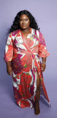 Rick Energy Chain Print Dress- High Split Drama