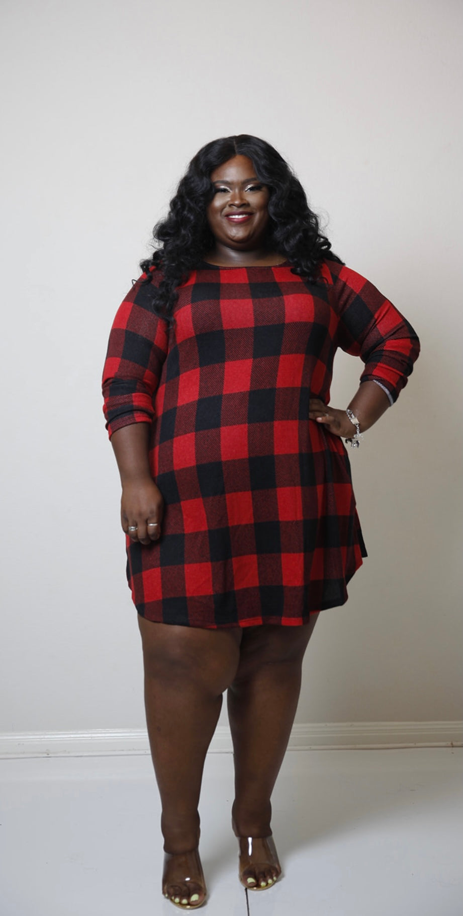Check me out Mini Dress-Red & Black