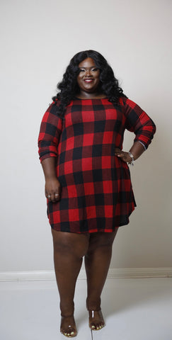 Check me out Mini Dress-Red & Black