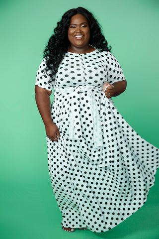 Playful Chic Two Piece Set-Polka Dot Wrap & skirt set