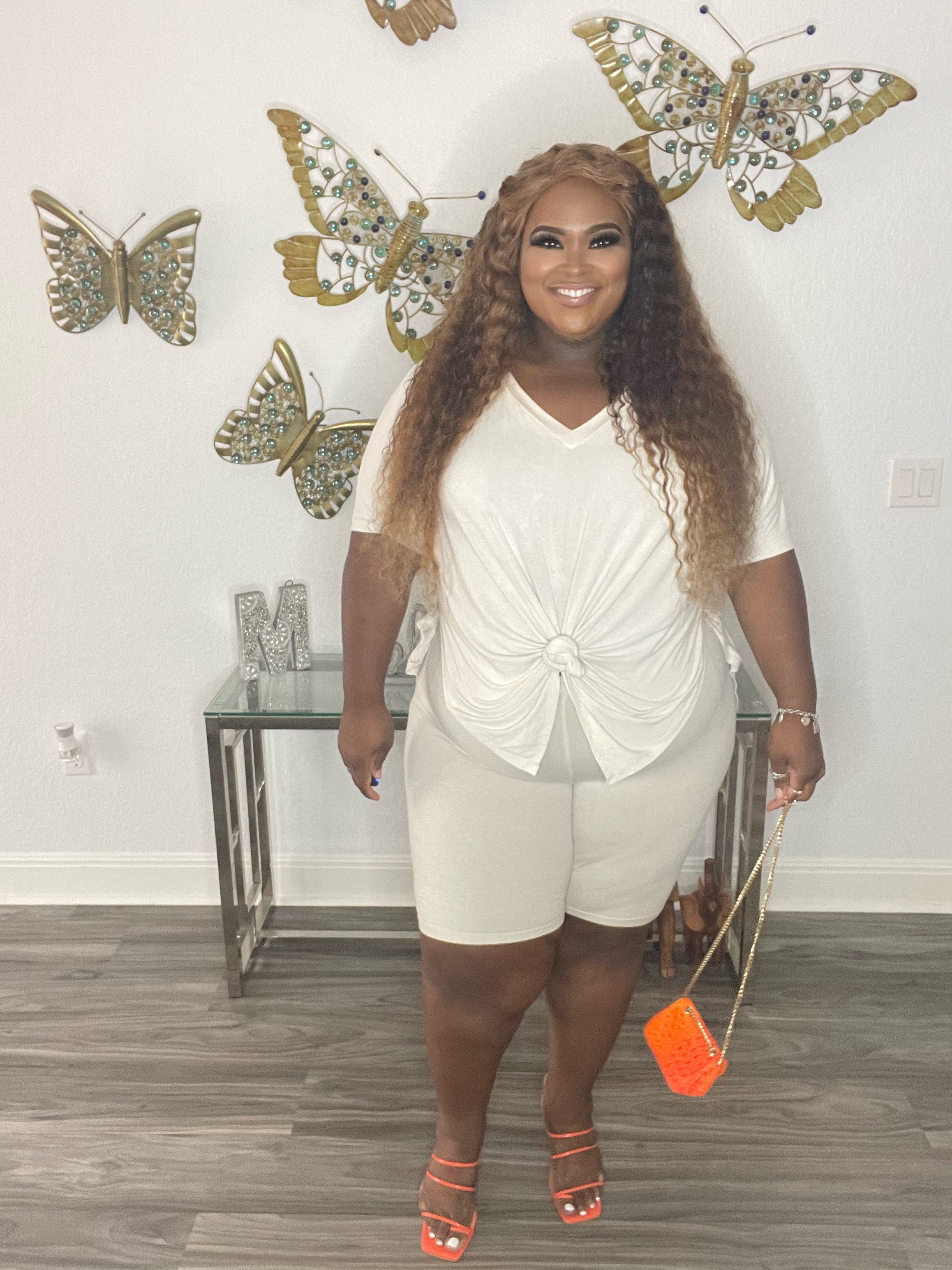 Effortless Movement Two Piece Set-Biker shorts & flow top-Bone